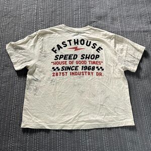 Fasthouse Women’s House of God Junction Crop T-Shirt White Short Sleeve Medium